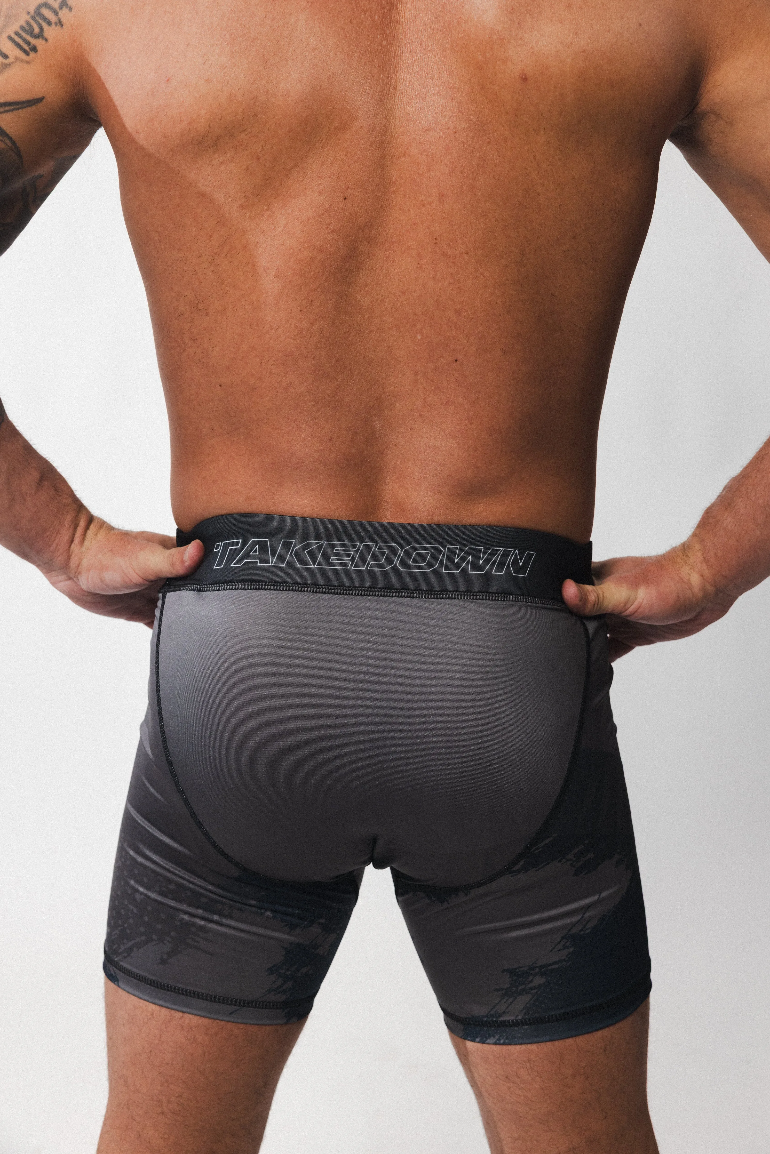 Kaos Camo Compression Shorts - Pirate Black