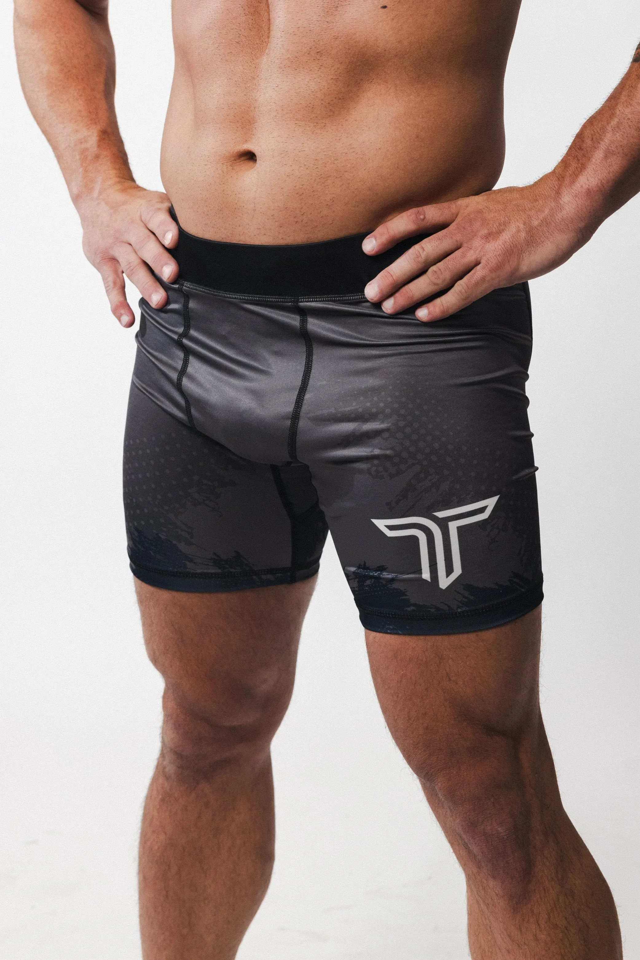 Kaos Camo Compression Shorts - Pirate Black