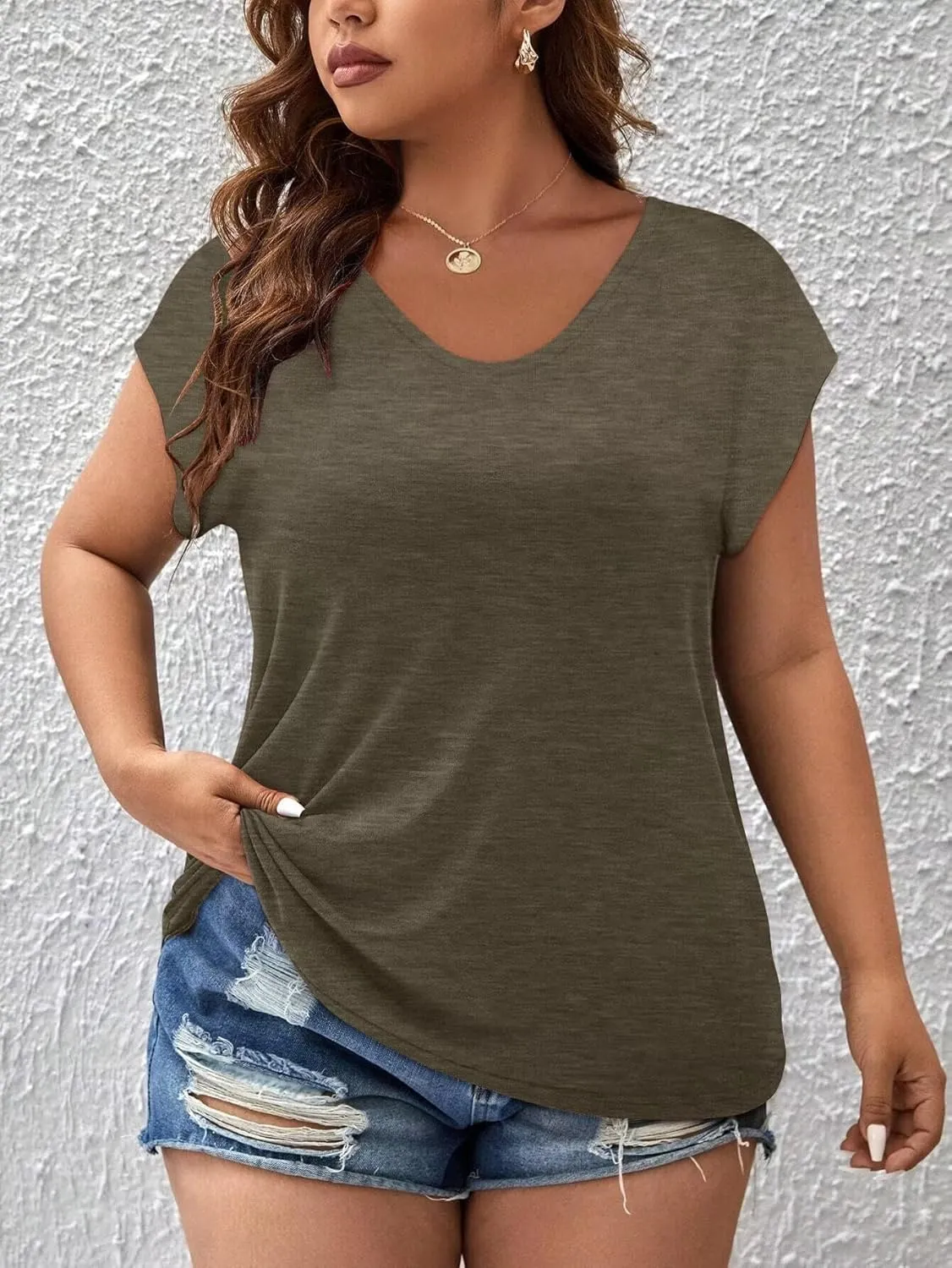 KKJ Womens Tank Tops Cap Sleeve U Neck Tops 2025 Summer Spring Casual Tee Trendy T Shirts Beach Vacation Fashion Clothes