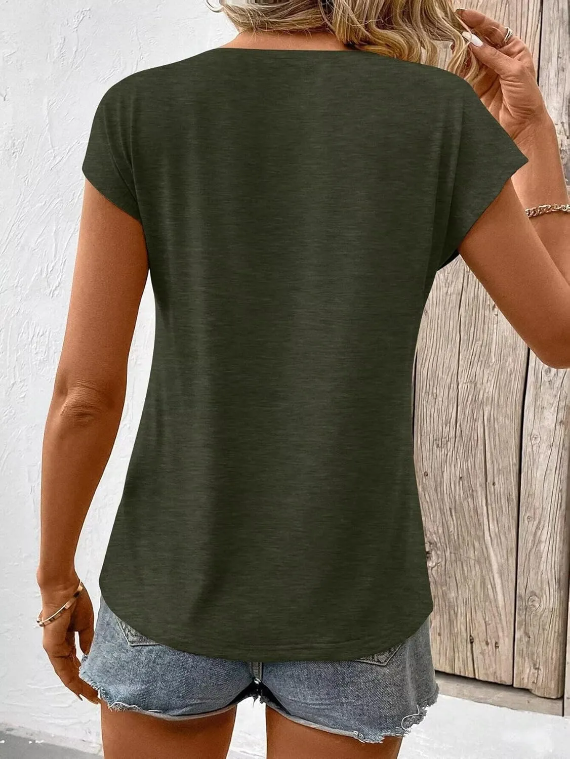 KKJ Womens Tank Tops Cap Sleeve U Neck Tops 2025 Summer Spring Casual Tee Trendy T Shirts Beach Vacation Fashion Clothes