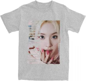 Kpop CHAEYOUNG Twice Rapper Merch T-Shirt  100% Organic US Cotton Unisex Summer Top, Novelty Tee for Men & Women Gray/XL