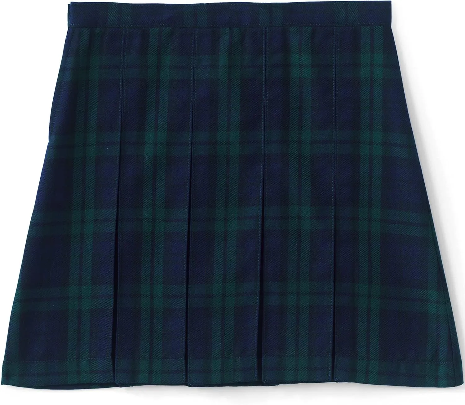 Lands' End School Uniform Girls Plaid Box Pleat Skirt Top of The Knee