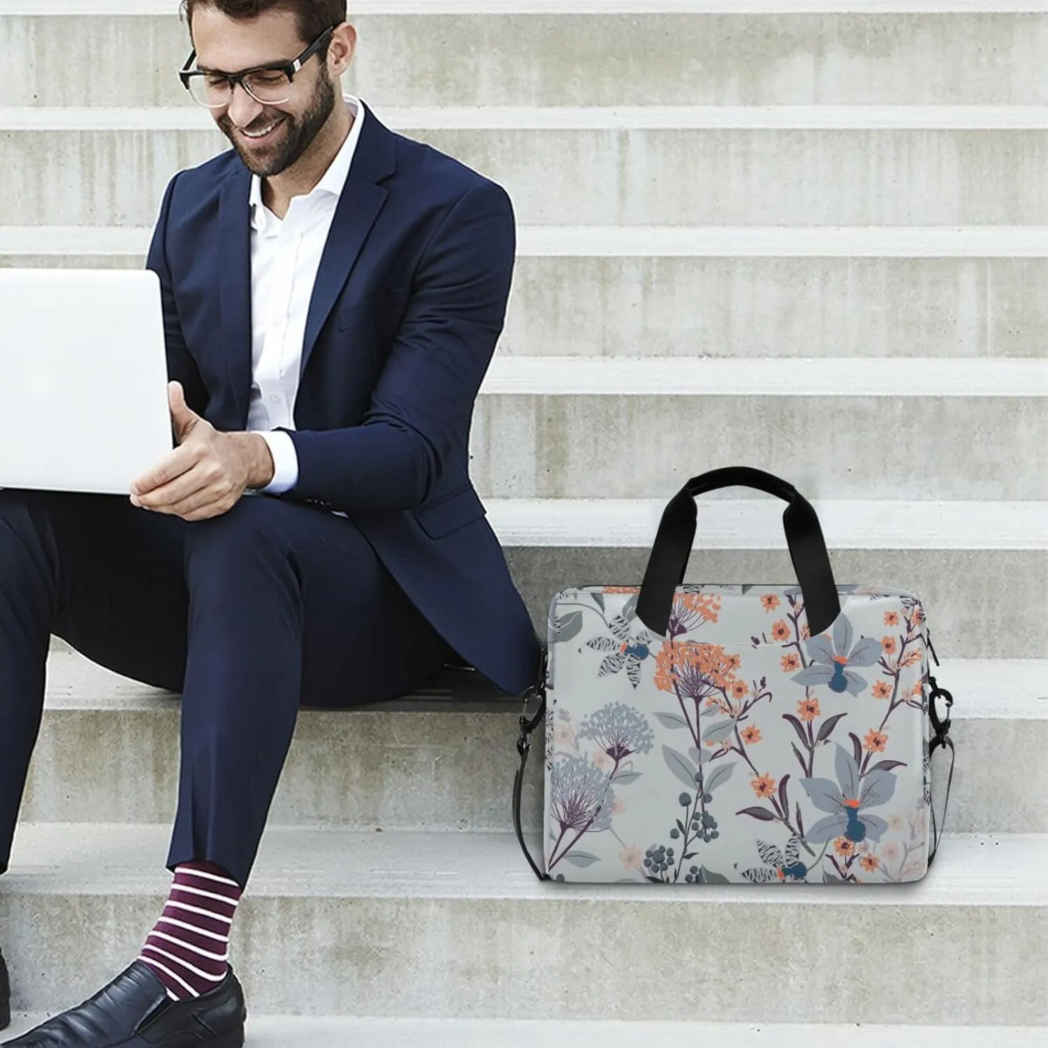 Laptop Computer Messenger Tote Bag Briefcase Crossbody Shoulder Strap Top Handle Men Women