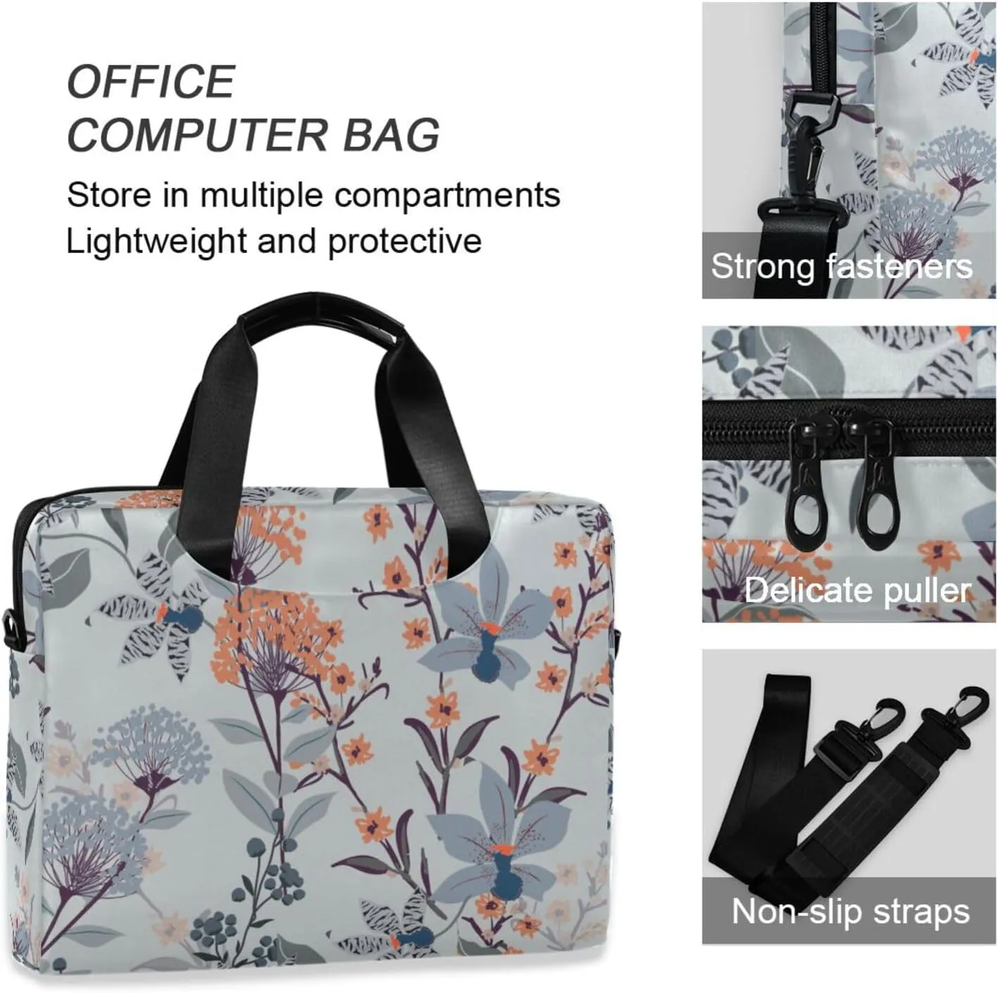Laptop Computer Messenger Tote Bag Briefcase Crossbody Shoulder Strap Top Handle Men Women