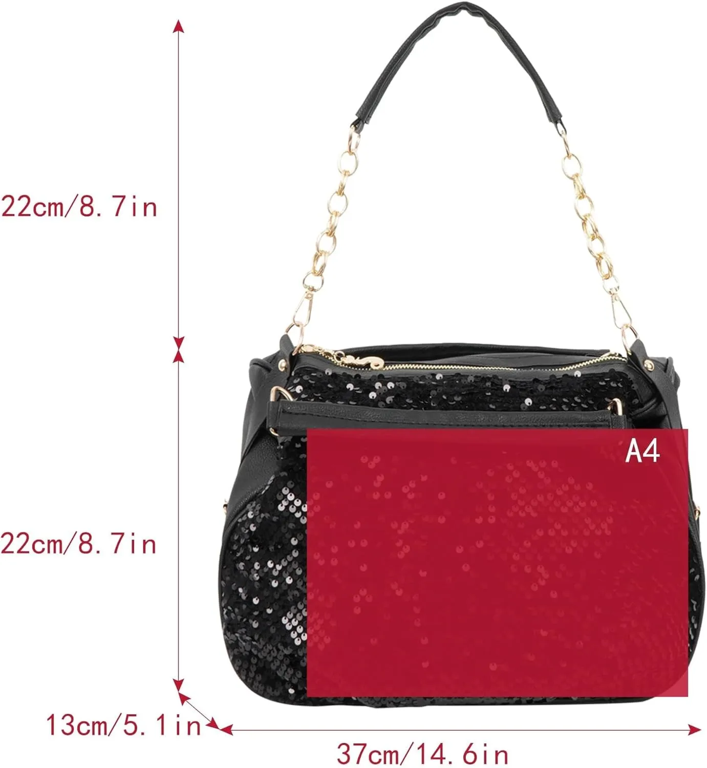 Large Crossbody Purse Leather Top Handle Punk Rivet Hobo Handbag for Women