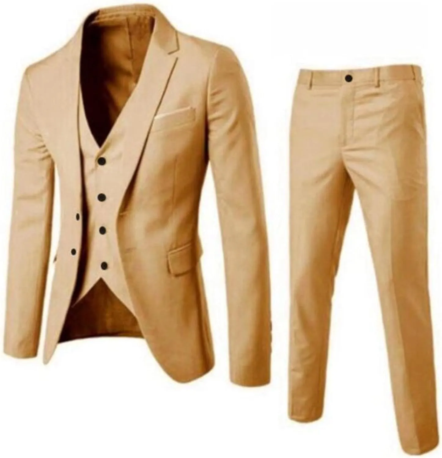 LCMTWX Men Suit 2024 3 Suit Business Wedding Party Jacket Vest & Pants Coat Mens 3 Piece Suit Dress Pants for Men Slim Fit
