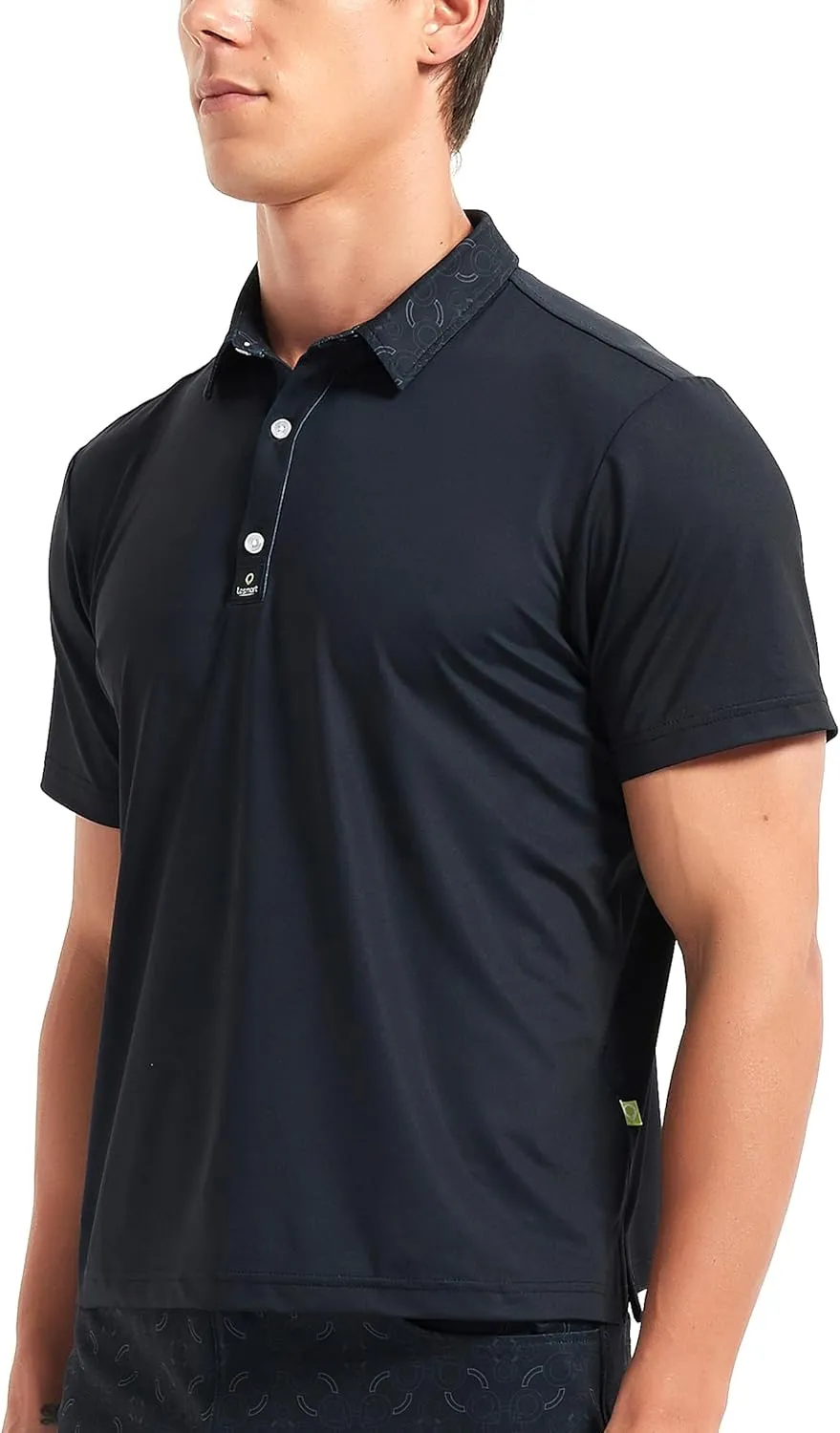 Lesmart Mens Golf Polo Shirts Casual Short Sleeve Quick-Dry Collar Print Light Weight Shirts for Men
