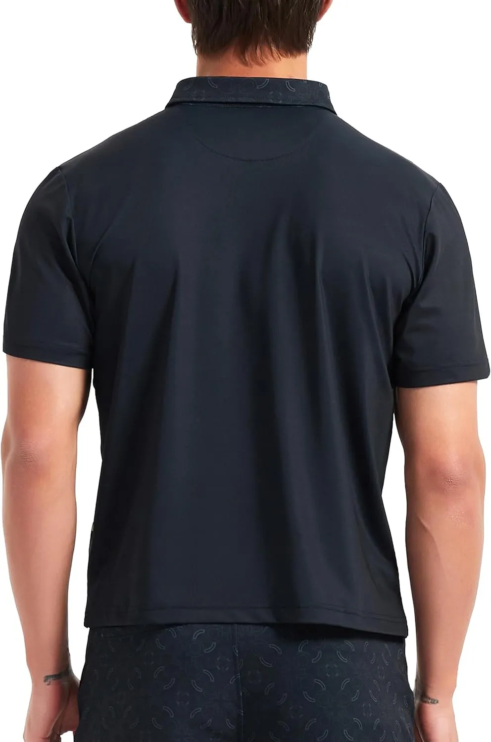 Lesmart Mens Golf Polo Shirts Casual Short Sleeve Quick-Dry Collar Print Light Weight Shirts for Men