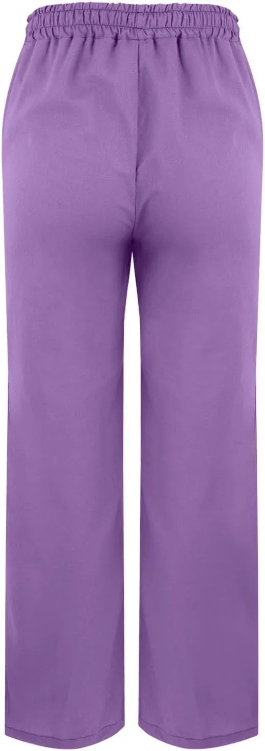 Linen Pants for Women High Waisted Elastic Drawstring Beach Pants Casual Loose Wide Leg Trousers with Pockets