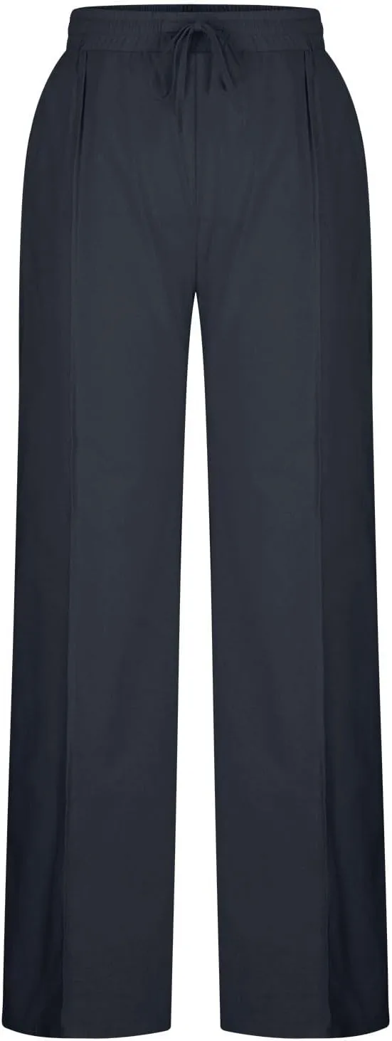 Linen Pants for Women Summer Palazzo Pants Casual Cotton Linen Wide Leg Trousers Flowy Beach Pants with Pockets