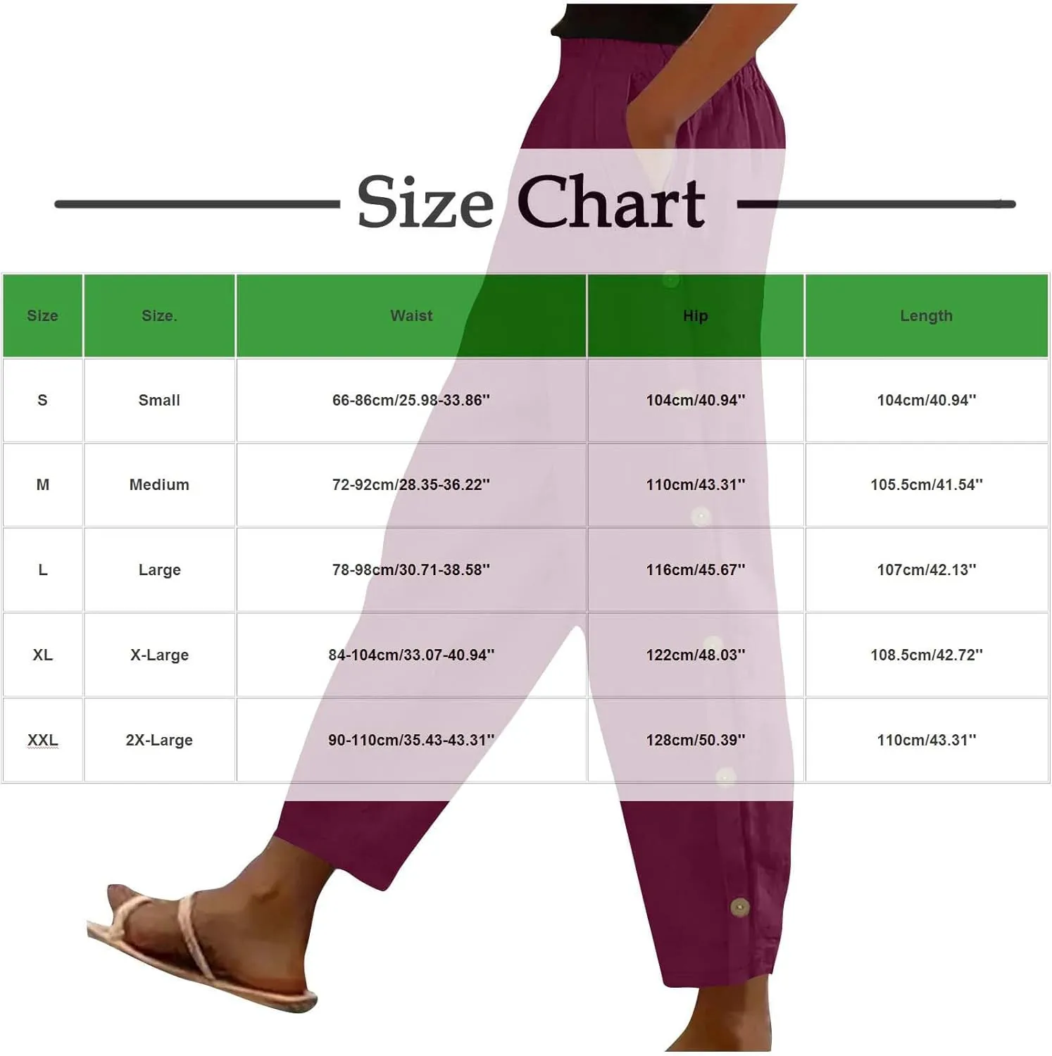 Linen Pants Women Plus Size Summer High Waist Comfy Pull on Straight Leg Pants Dressy Loose Fit Casual Trousers with Pockets