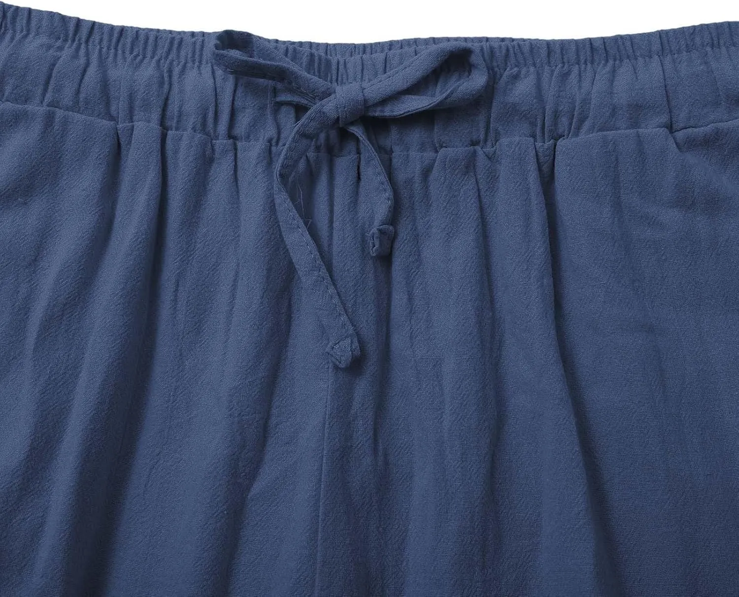 Linen Pants Women Tall Elastic High Waisted Pants for Women Cotton Womens Sweatpants with Pockets Straight Wide Leg