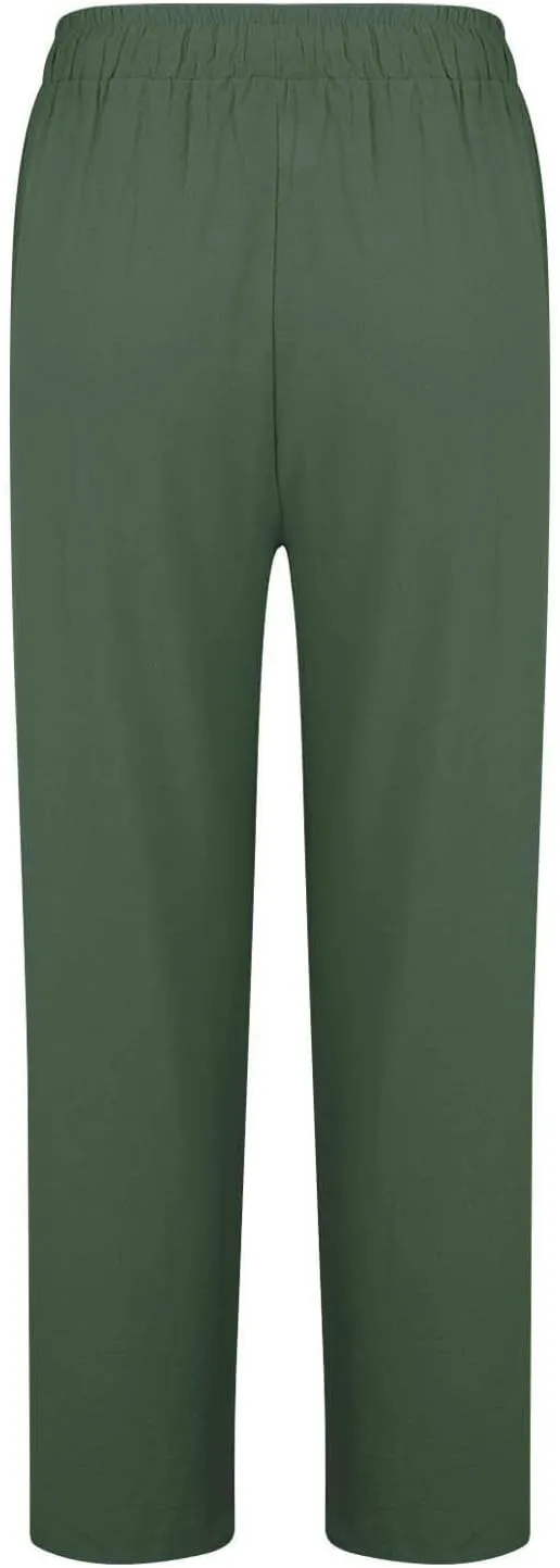 Linen Pants Women Tall Elastic High Waisted Pants for Women Cotton Womens Sweatpants with Pockets Straight Wide Leg