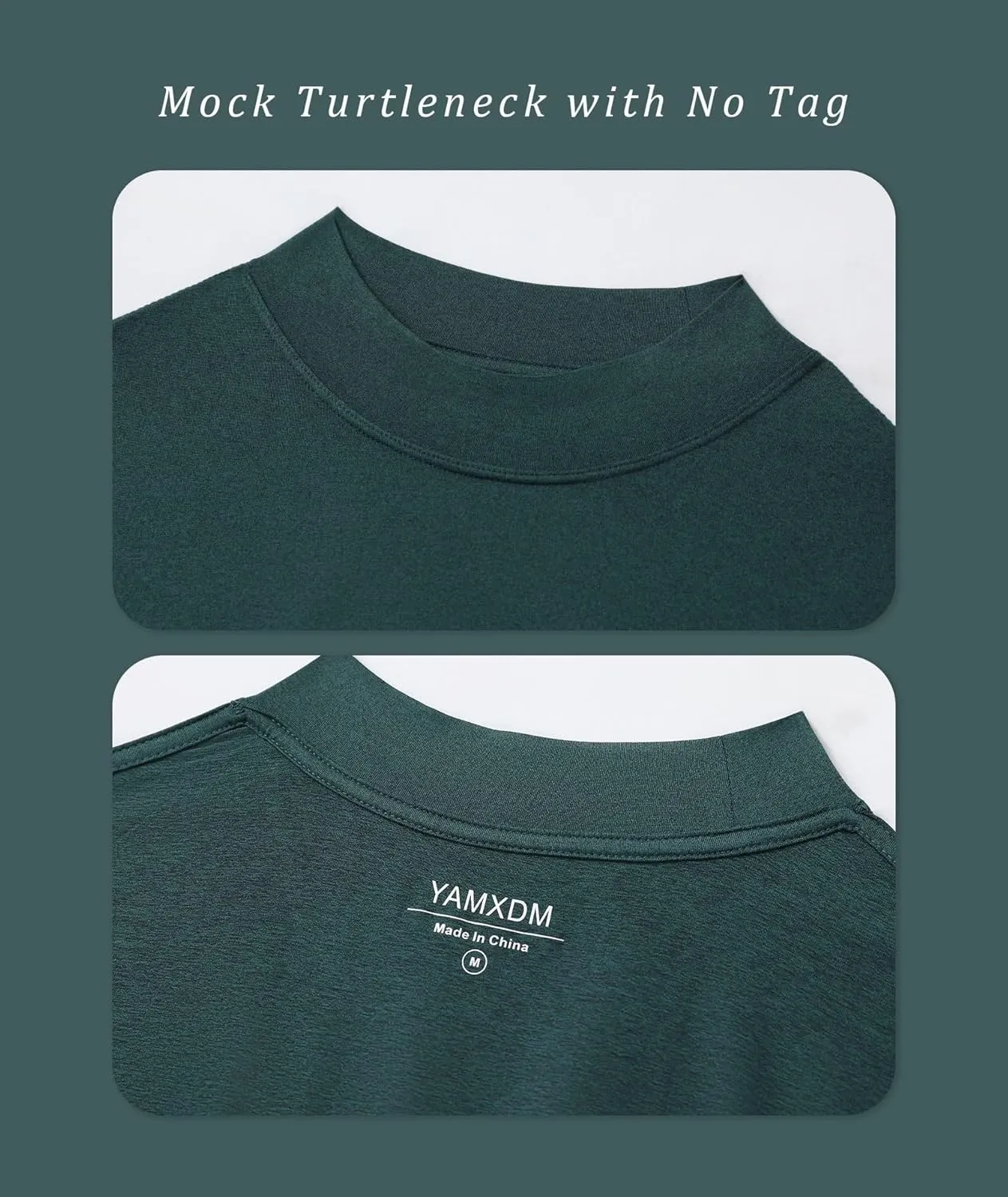 Long Sleeve Shirts for Men Mock Turtleneck Moisture Wicking Business Casual Pullover Undershirts Mens Tee Shirt Top