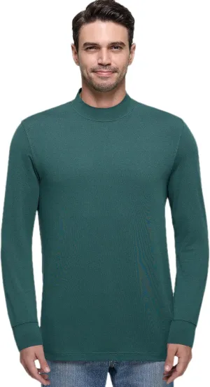 Long Sleeve Shirts for Men Mock Turtleneck Moisture Wicking Business Casual Pullover Undershirts Mens Tee Shirt Top