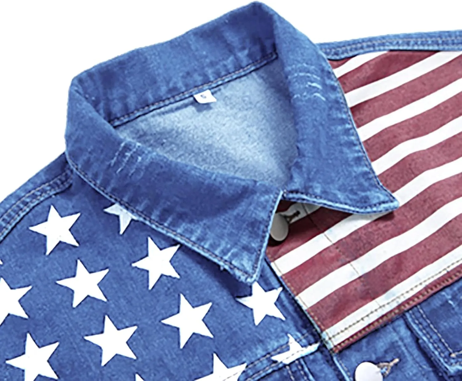 LZLER Denim Jacket Men American Flag Trucker Jackets Classic Slim Fit Jean Jacket for Men