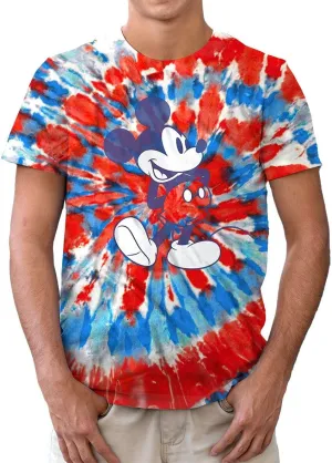 Mad Mickey Mouse Distressed Design T-Shirt for Adults
