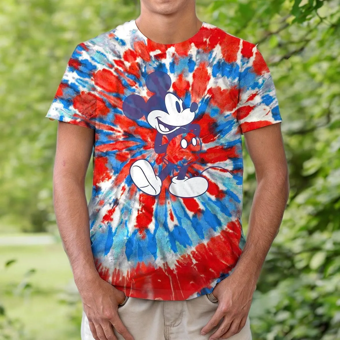 Mad Mickey Mouse Distressed Design T-Shirt for Adults