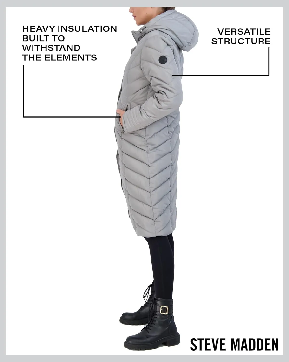 Madden Girl Women's Maxi Puffer Jacket - Long Quilted Puffer Coat (Sizes: S-3X)