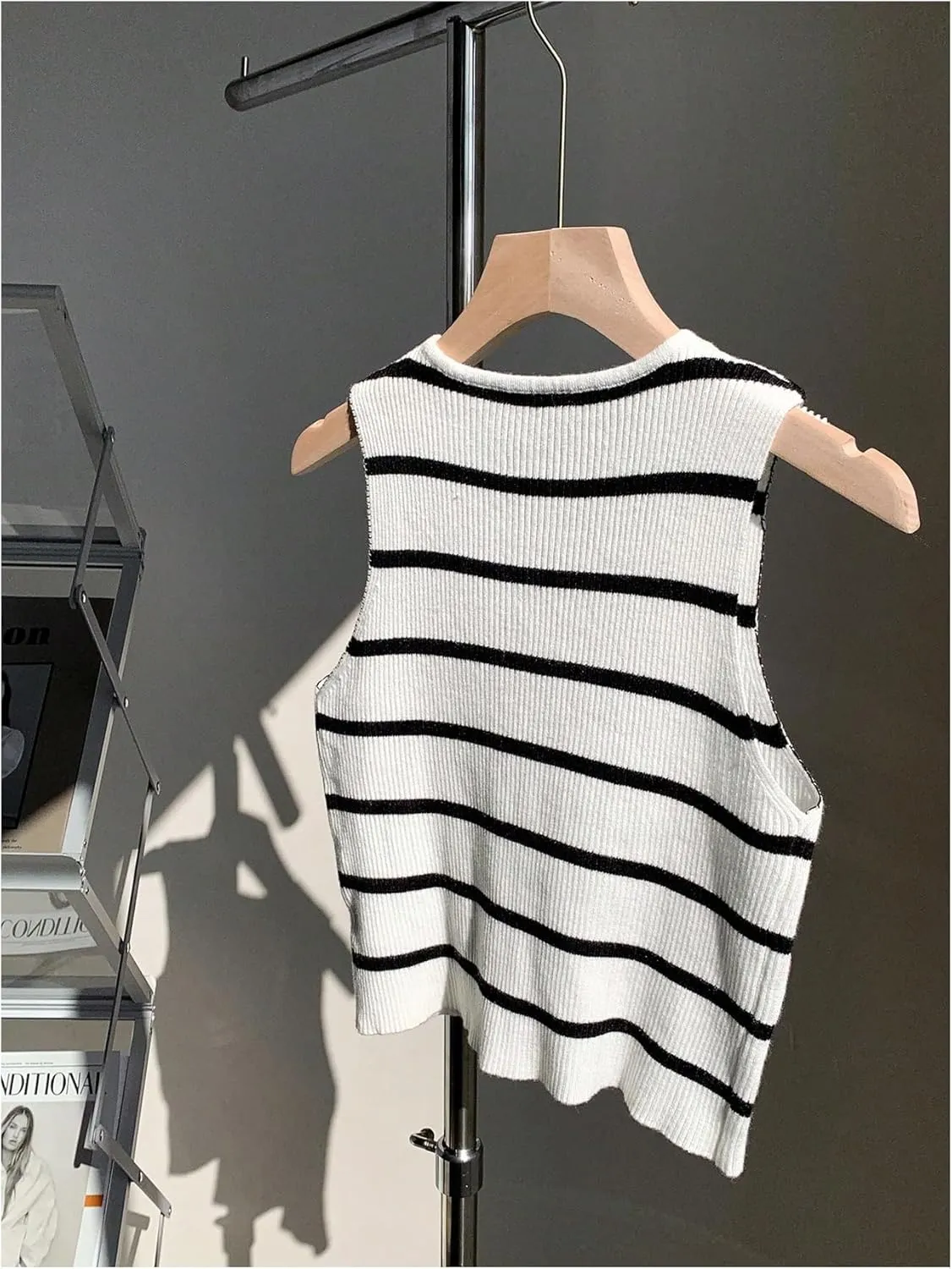 MakeMeChic Women's Bow Knot Sweater Vest Crew Neck Sleeveless Knit Vest Top