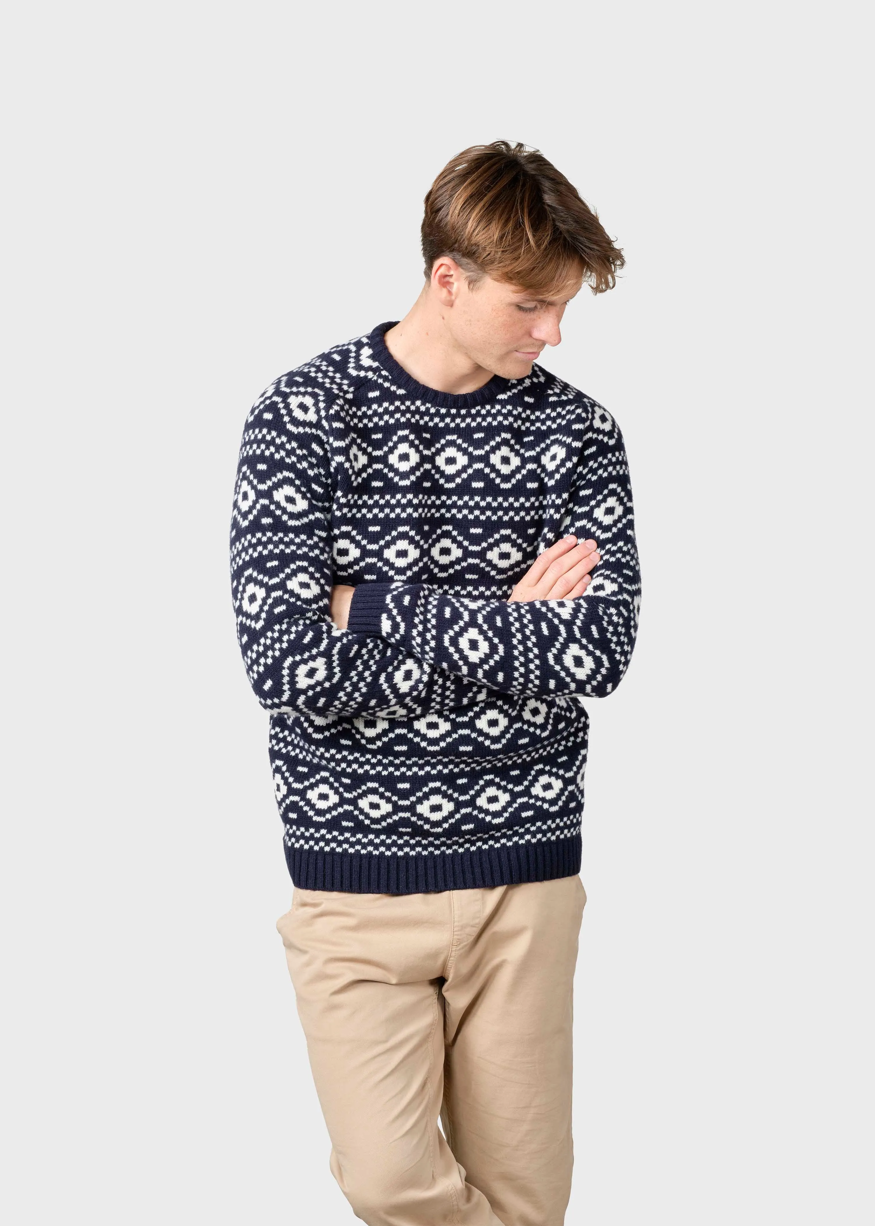 Marlon knit  - Navy/cream