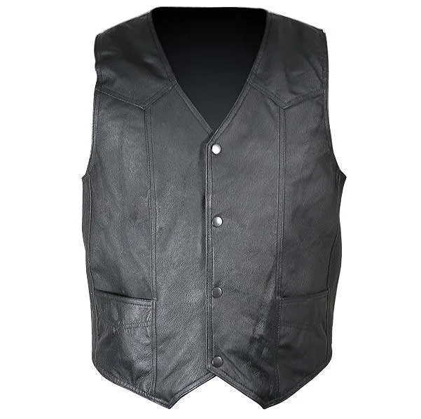 Men's 3011-Vest American Eagle Black Leather Vest by USA Leather
