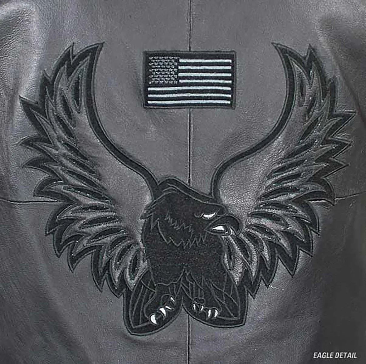 Men's 3011-Vest American Eagle Black Leather Vest by USA Leather
