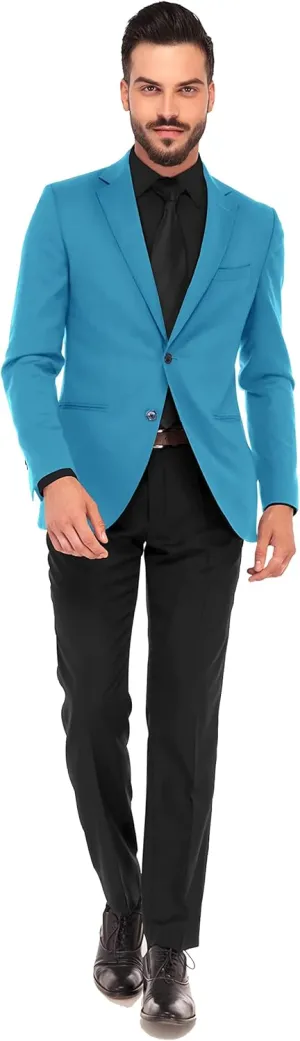 Men's Blazer 2 Button Long Sleeve Regular Fit Suit Sport Coat Jacket Business Lightweight Casual Sport Coat