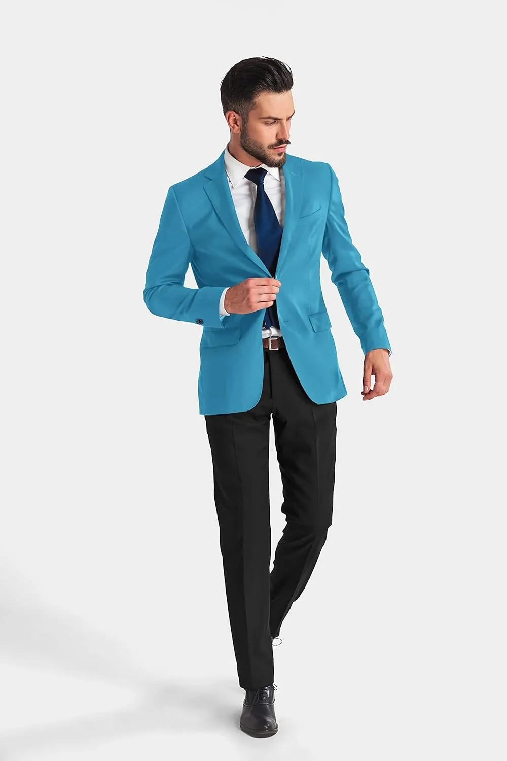 Men's Blazer 2 Button Long Sleeve Regular Fit Suit Sport Coat Jacket Business Lightweight Casual Sport Coat