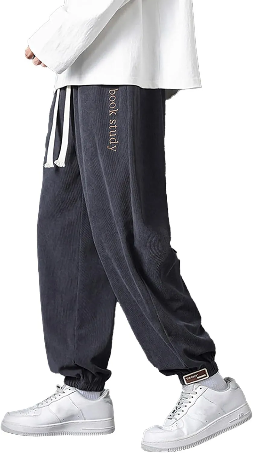 Mens Casual Joggers Pants Cotton Drawstring Chino Cargo Pants Hiking Outdoor Track Jogging Sweatpants Pants