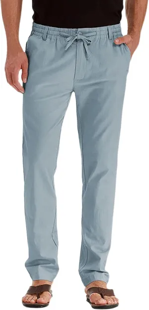 Mens Casual Pants, Elastic Waist and Zip Fly with Adjustable Internal Drawstring Custom Fit for Men Workout Pants
