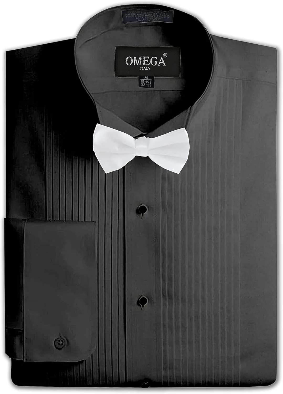 Mens Formal Wing Collar Tuxedo Shirt, 1/4" Pleat