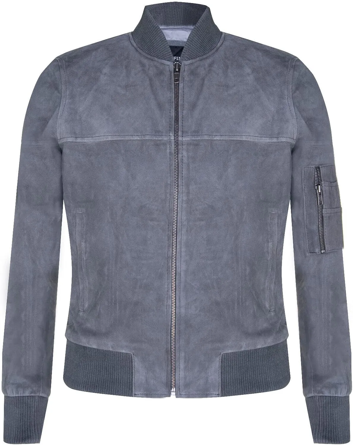 Mens Goat Suede Bomber Jacket Real Genuine Leather MA-1 Varsity Retro