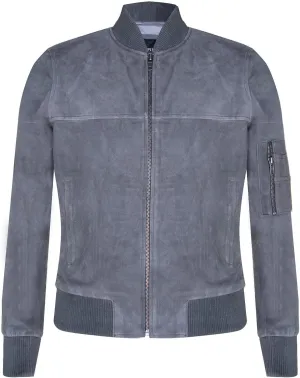 Mens Goat Suede Bomber Jacket Real Genuine Leather MA-1 Varsity Retro