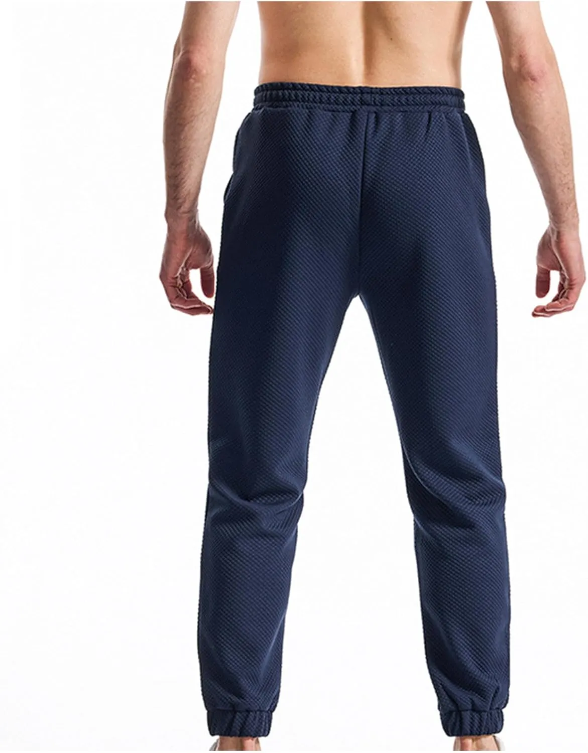 Mens Joggers Stretch Casual Waffle Textured Sweatpants Lightweight Comfy Workout Athletic Work Pants with Pockets