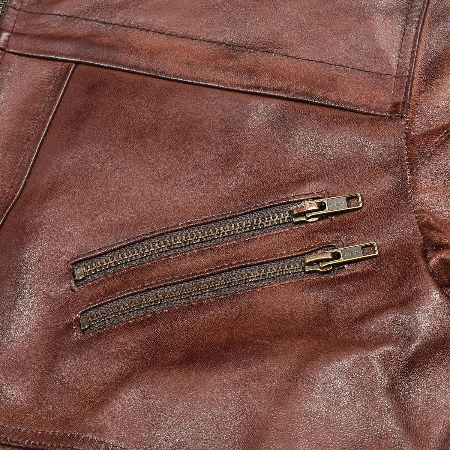 Men's Leather Jacket Removable Hood | leather jacket Men | Brown Leather Motorcycle Jacket