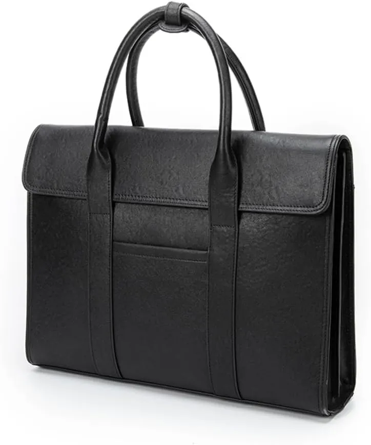 Men's Leather Tote Top Layer Cowhide Vegetable Tanned Leather Business Briefcase Computer Bag