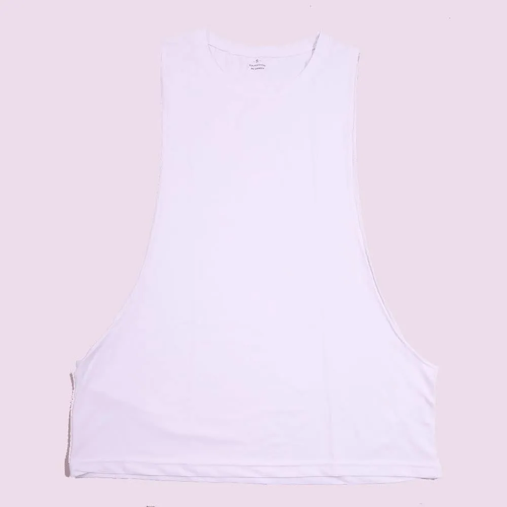 Men's Sleeveless Muscle Stringer Tank Top Cut Open Gym Training Bodybuilding Vest Shirts