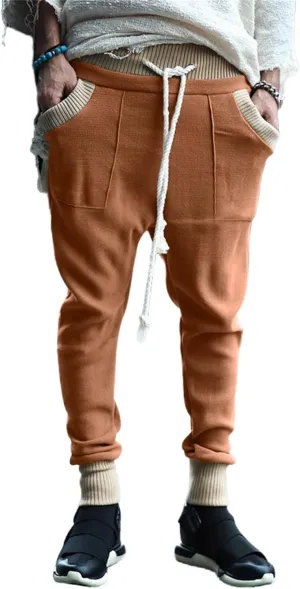 Men's Slim Fit Joggers Patchwork Knit Novelty Pants Active Workout Lightweight Casual Trousers Fashion Sweatpants
