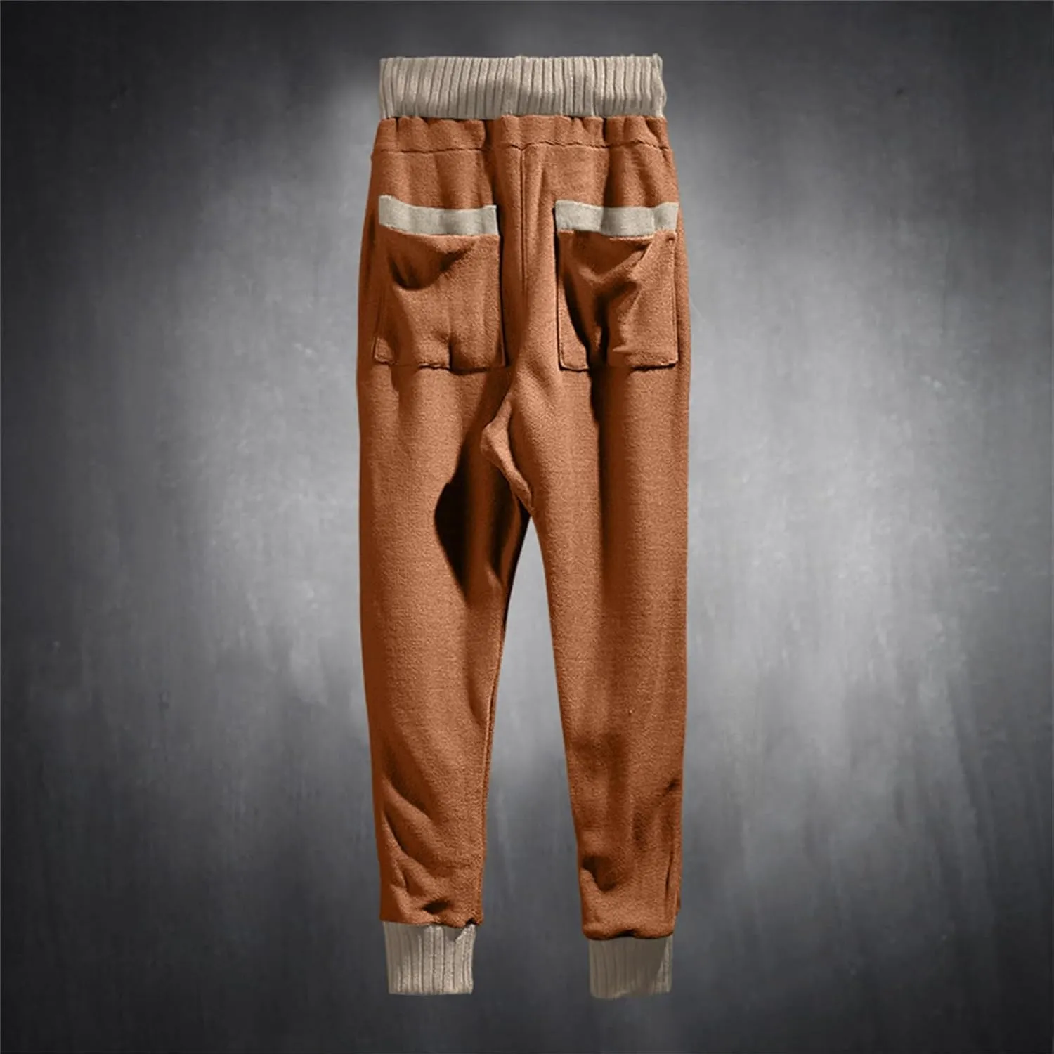 Men's Slim Fit Joggers Patchwork Knit Novelty Pants Active Workout Lightweight Casual Trousers Fashion Sweatpants