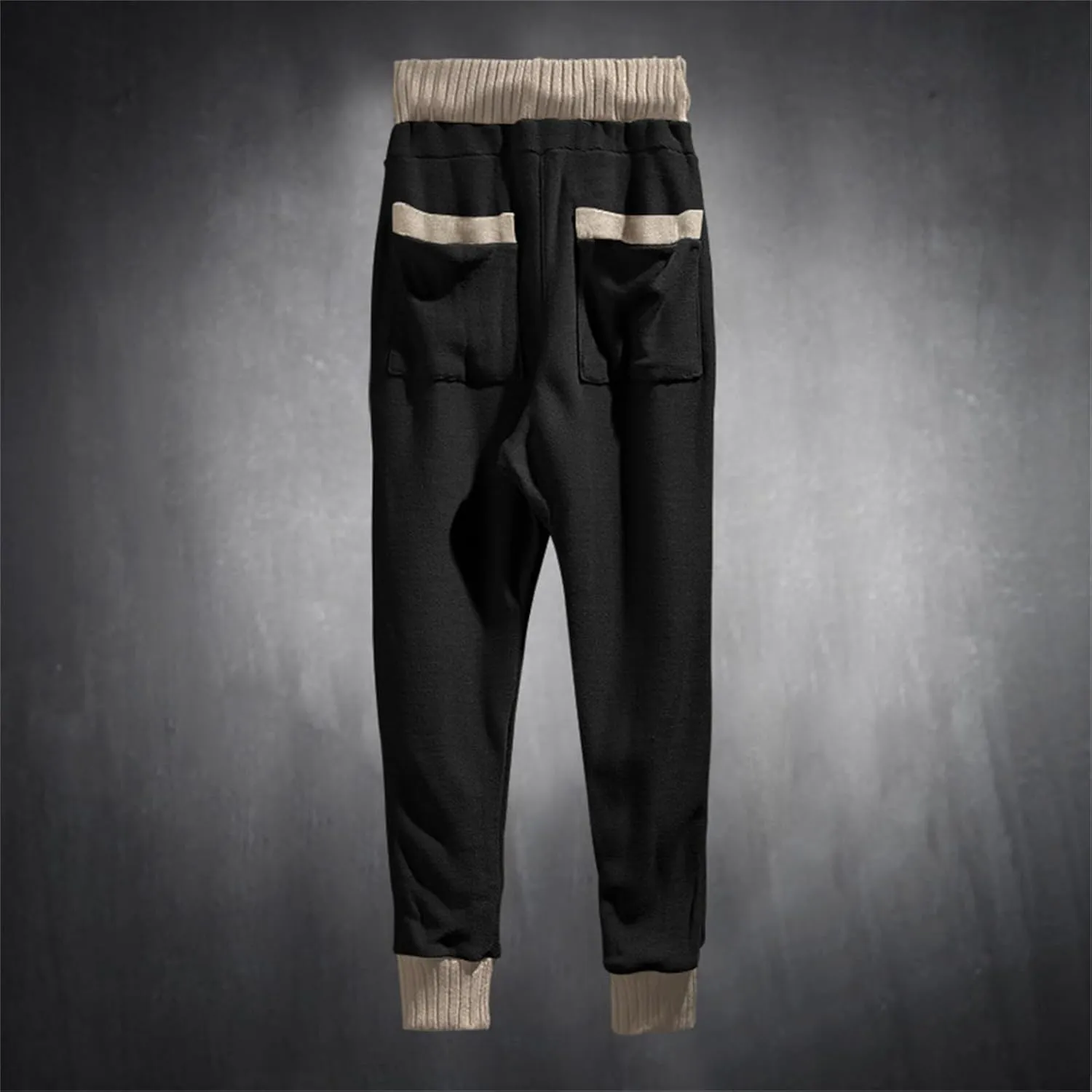 Men's Slim Fit Joggers Patchwork Knit Novelty Pants Active Workout Lightweight Casual Trousers Fashion Sweatpants