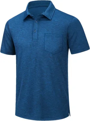 Mens Summer Quick Dry Lightweight Polo T-Shirts Golf Short Sleeve Shirts Sports Tops