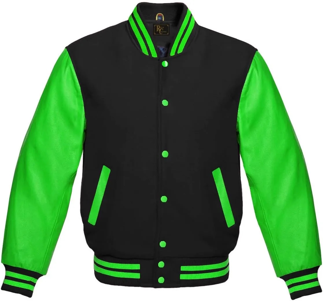 Men's Varsity Jacket Baseball Letterman Wool and Leather Premium Quality Basketball Jackets