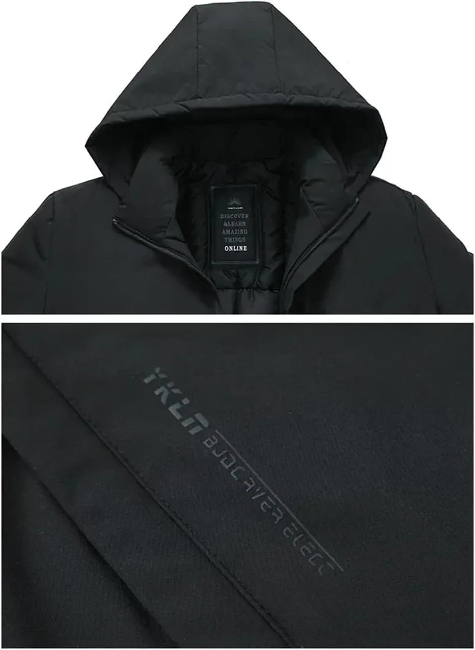 Men's Winter Zipper Cotton Padded Coat Outwear Casual Thick Jacket Hooded Windbreaker Parkas