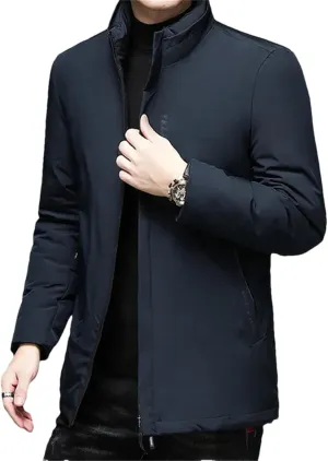 Men's Winter Zipper Cotton Padded Coat Outwear Casual Thick Jacket Hooded Windbreaker Parkas