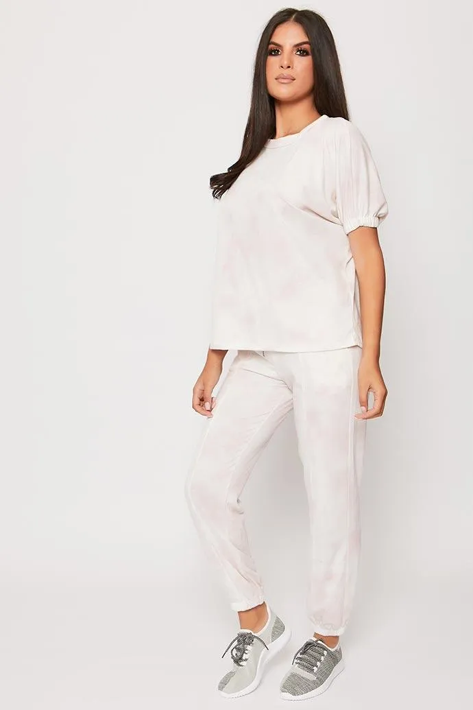 Millie - Pink Tie Dye Short Sleeve Lounge Set
