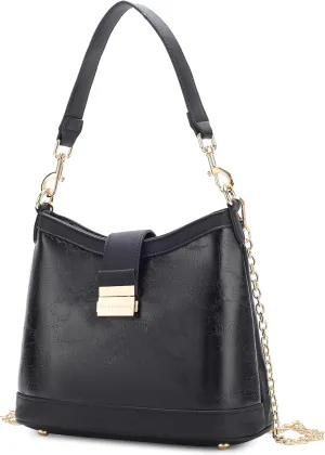 MKF Collection Shoulder Bag for Women, Vegan Leather Hobo Handbag Top-Handle Purse