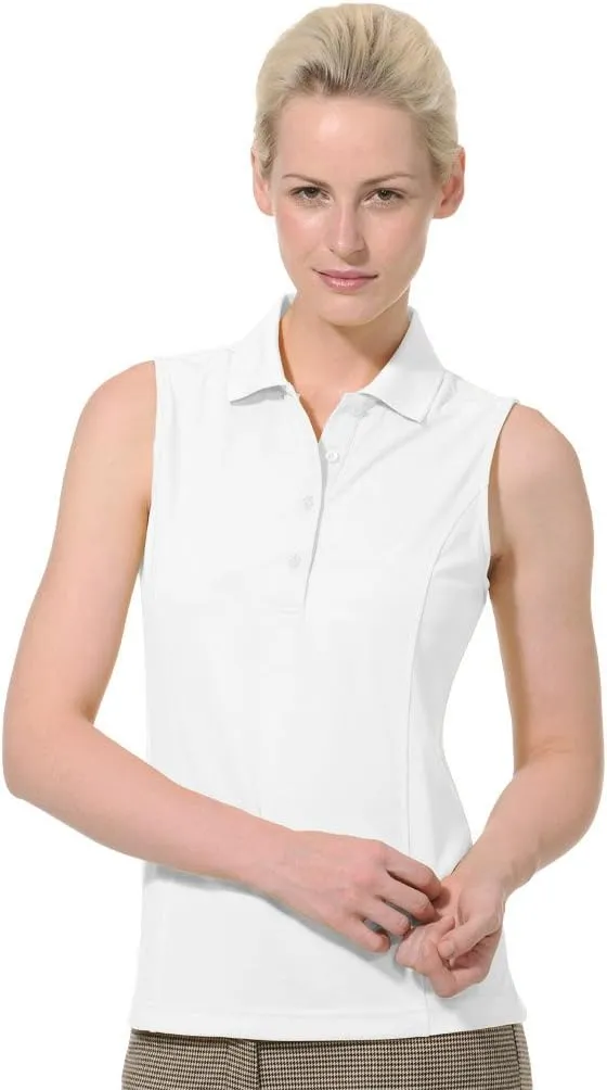 Monterey Club Women's Pique Solid Sleeveless Polo Shirt #2064