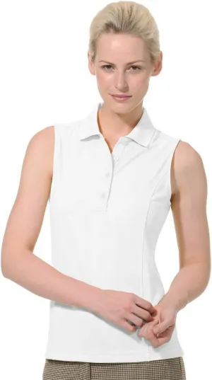 Monterey Club Women's Pique Solid Sleeveless Polo Shirt #2064