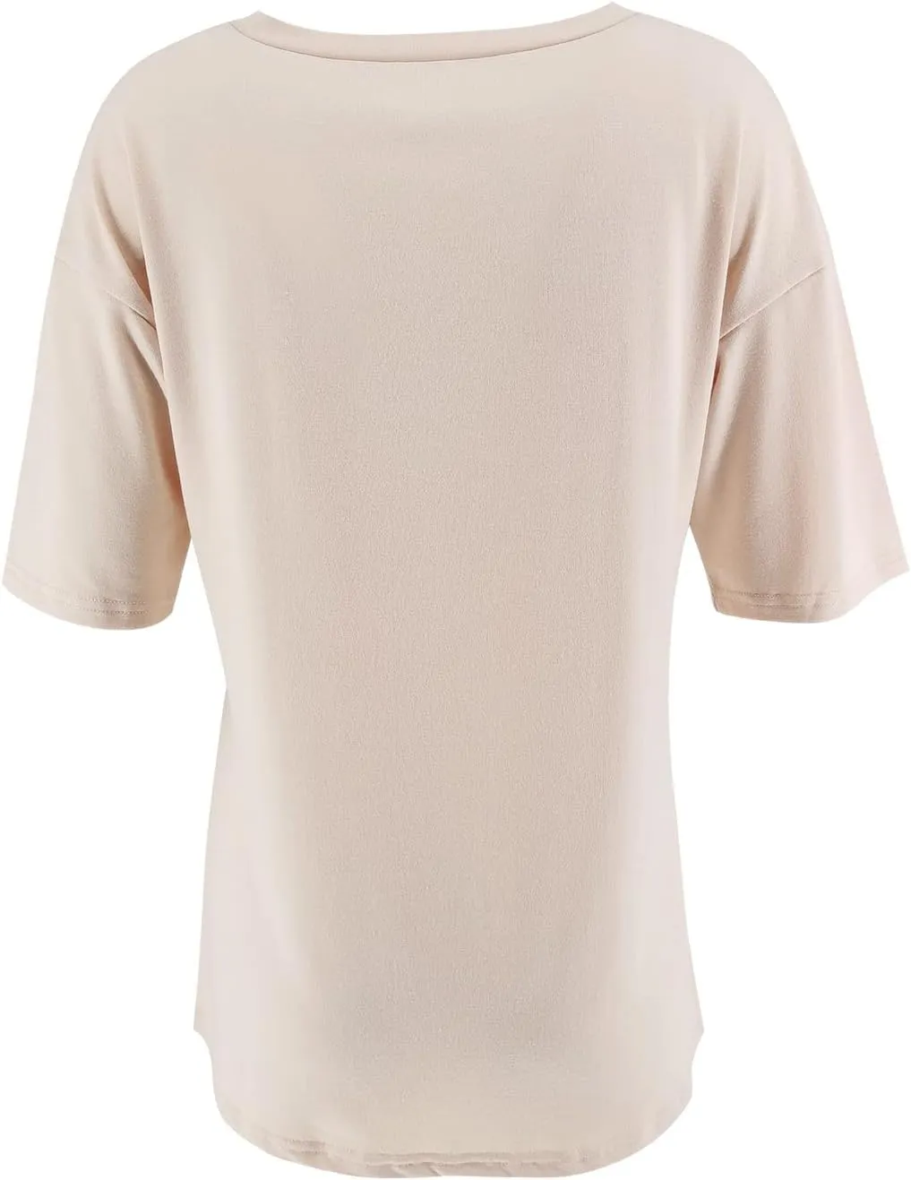 Muchpow Women's Crewneck Summer T Shirt Short Sleeve Casual Loose Tops with Pocket